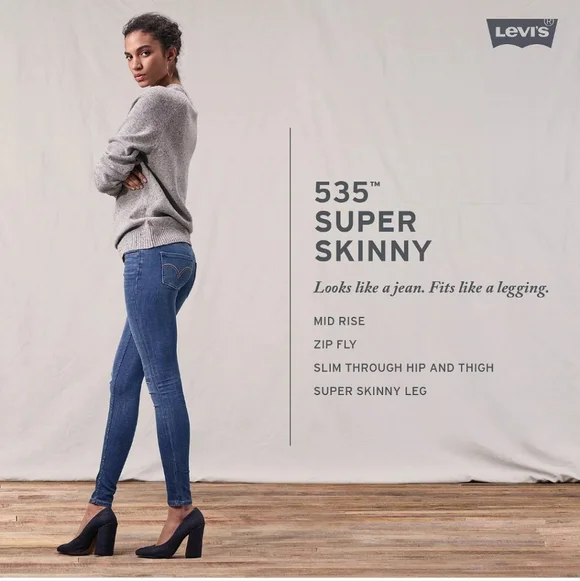Women's Levi's® 535™ Super Skinny Jeans Size 1LC - Picture 2 of 14